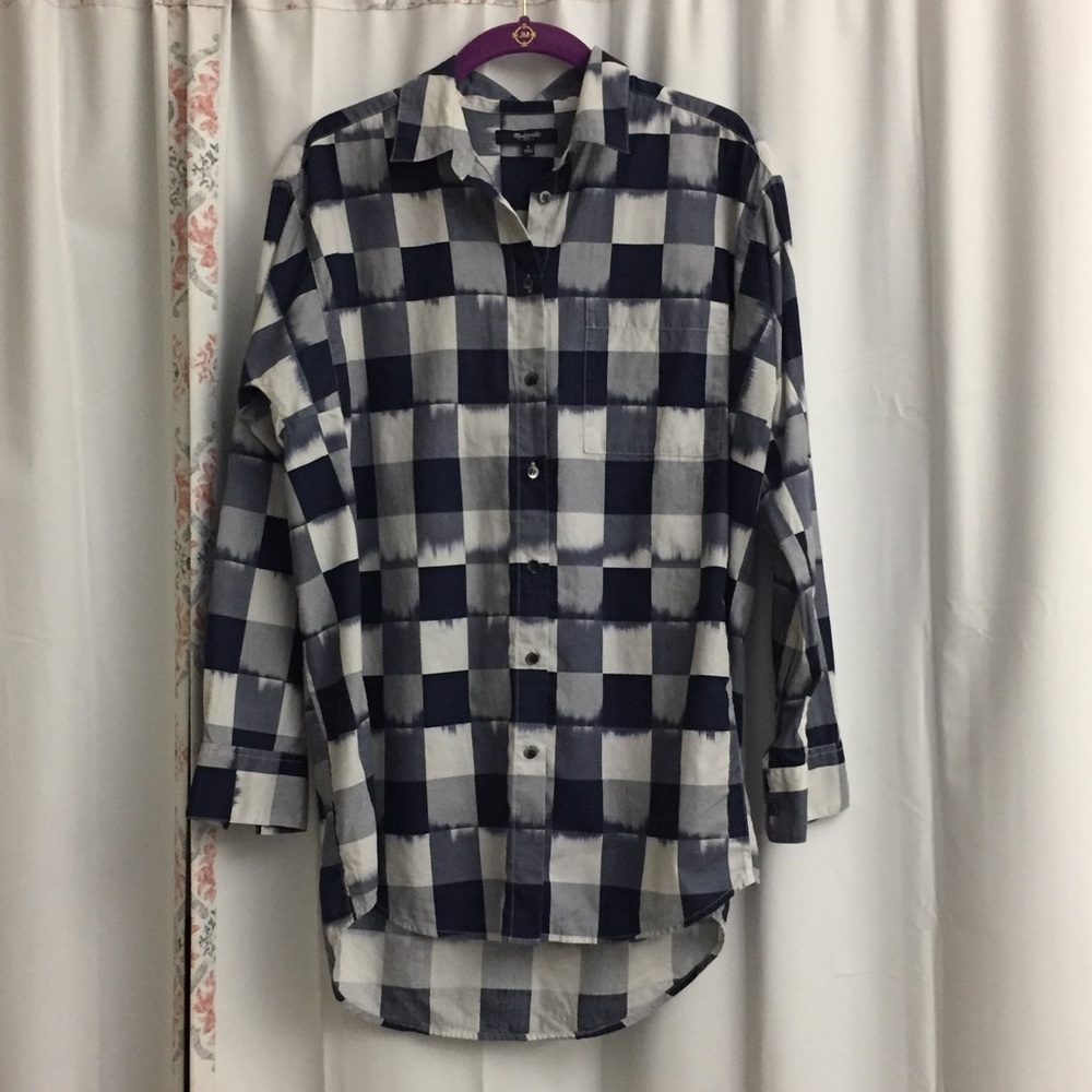 3/$25 Madewell Small Long Sleeve Button Down Plaid